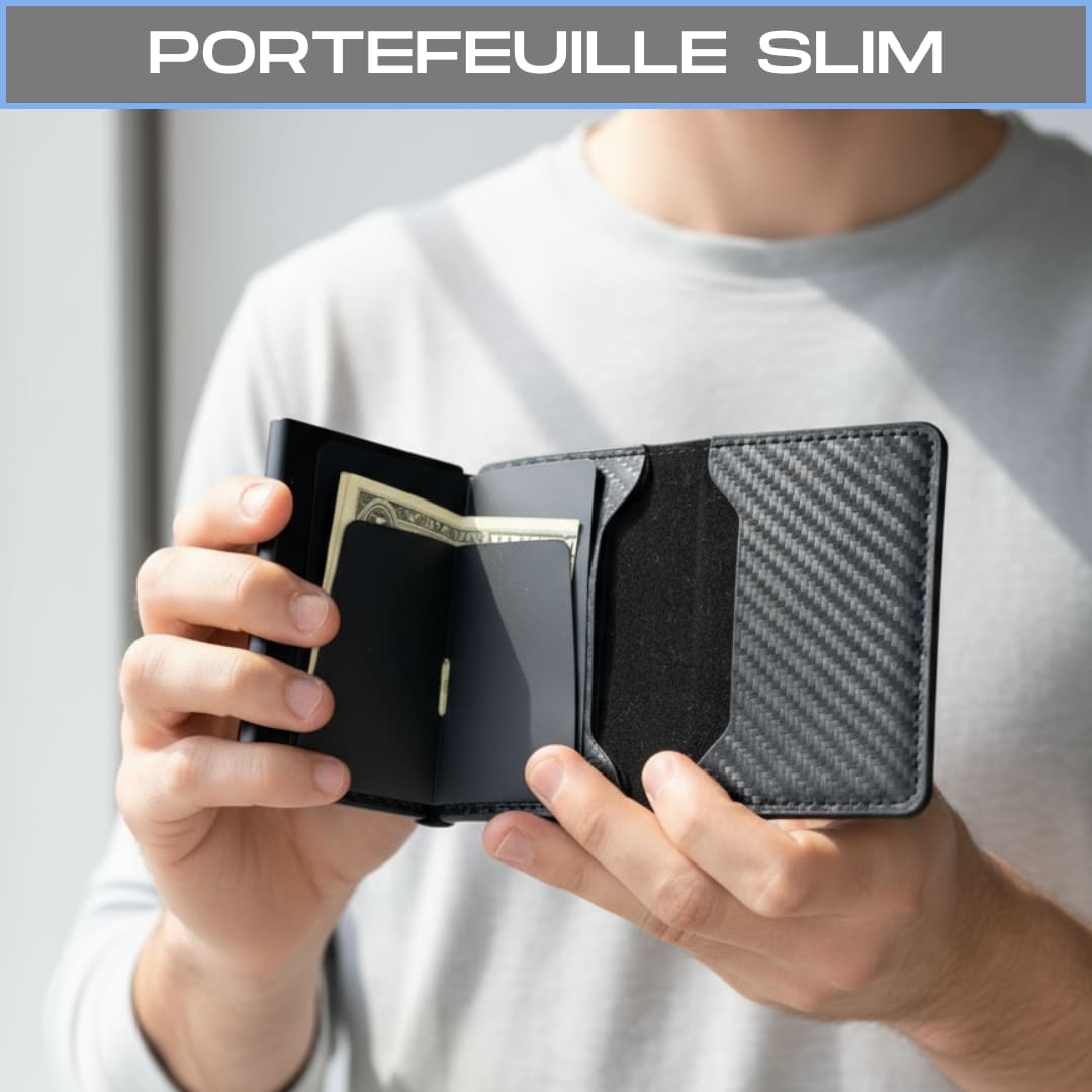 KIT 4 BOXERS EN FIBRE DE BAMBOU + PORTEFEUILLE SLIM + MONTRE TOUT EN NOIR.