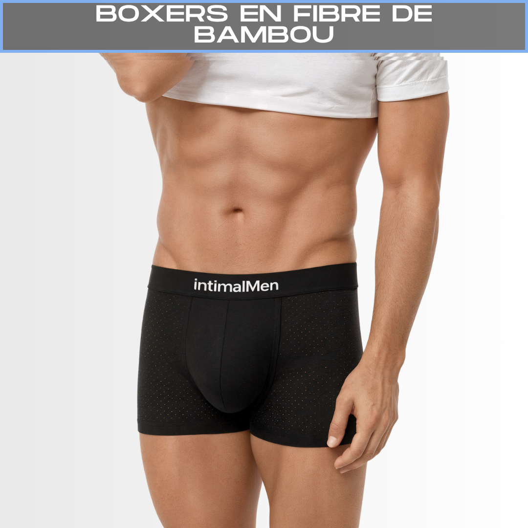 KIT 4 BOXERS EN FIBRE DE BAMBOU + PORTEFEUILLE SLIM + MONTRE TOUT EN NOIR