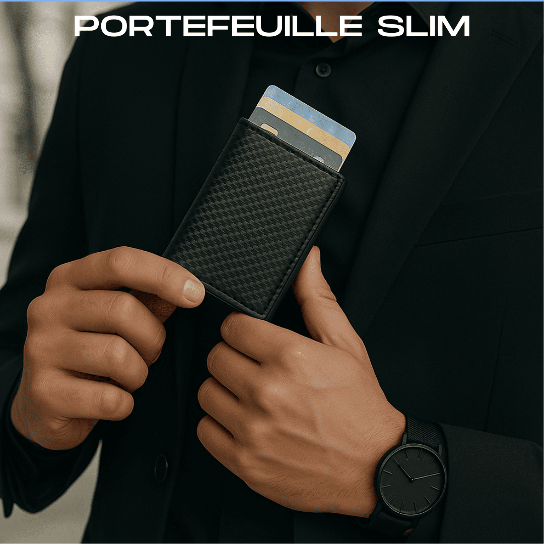 KIT 4 BOXERS EN FIBRE DE BAMBOU + PORTEFEUILLE SLIM + MONTRE TOUT EN NOIR