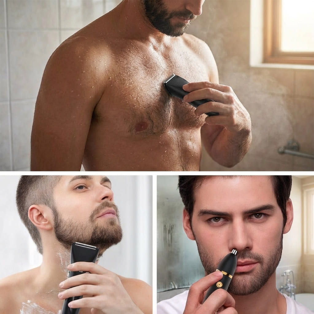 KIT 4 BOXERS EN FIBRE DE BAMBOU + TONDEUSE ÉLECTRIQUE 3 EN 1 POUR HOMMES.