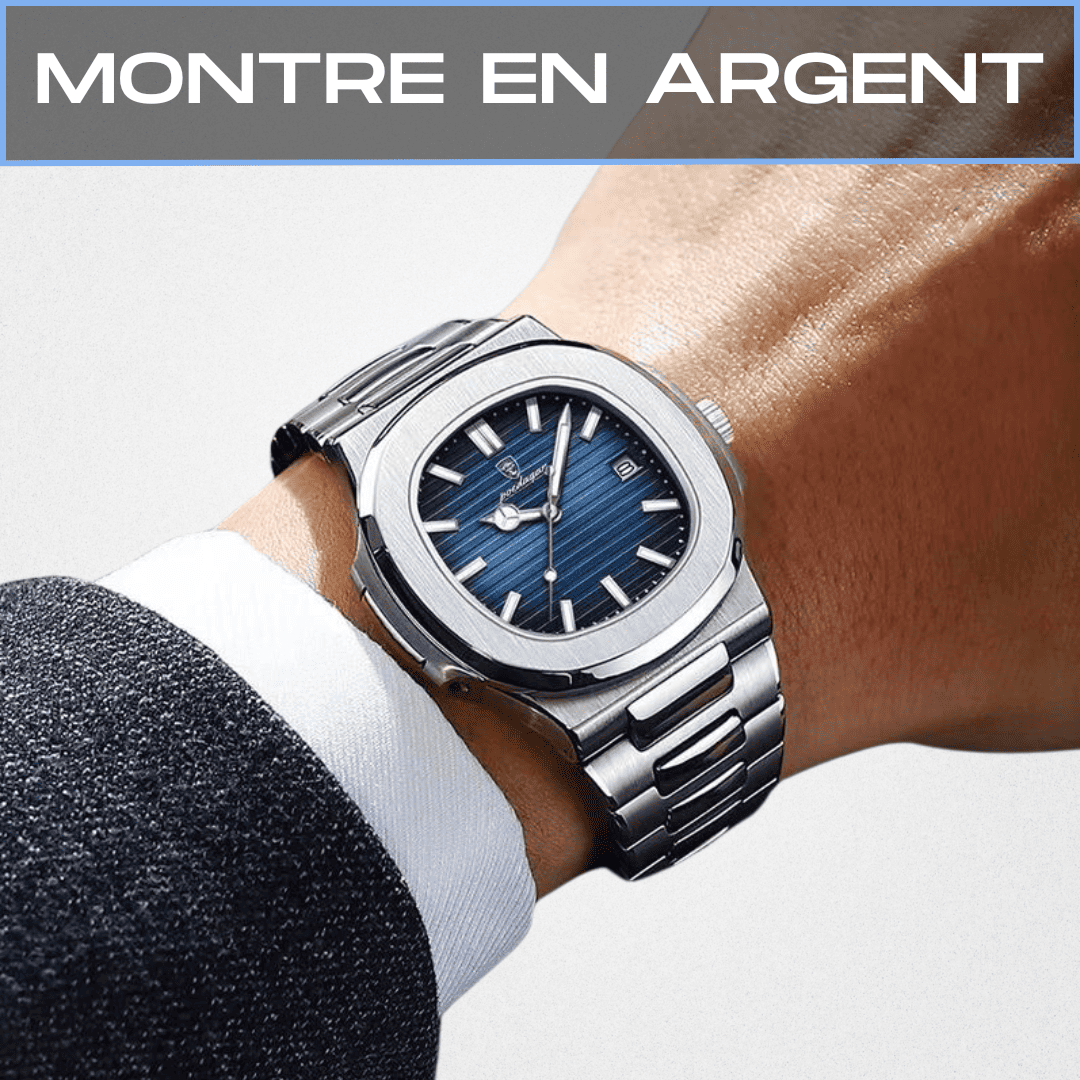 KIT MONTRE EN ARGENT + MONTRE TOUT NOIR - ACHETEZ 1, RECEVEZ 2