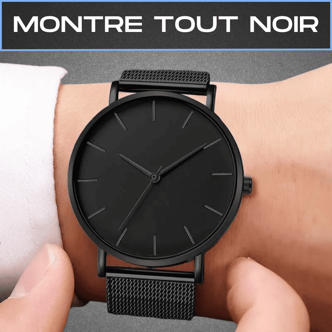 KIT MONTRE EN ARGENT + MONTRE TOUT NOIR - ACHETEZ 1, RECEVEZ 2