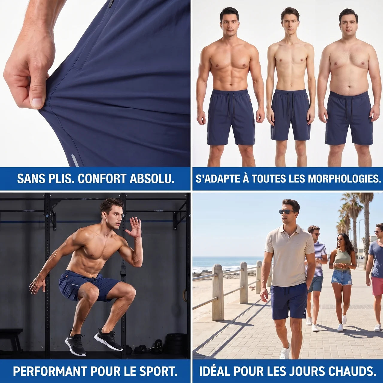 Bermuda Infroissable en Soie Glacée pour Homme