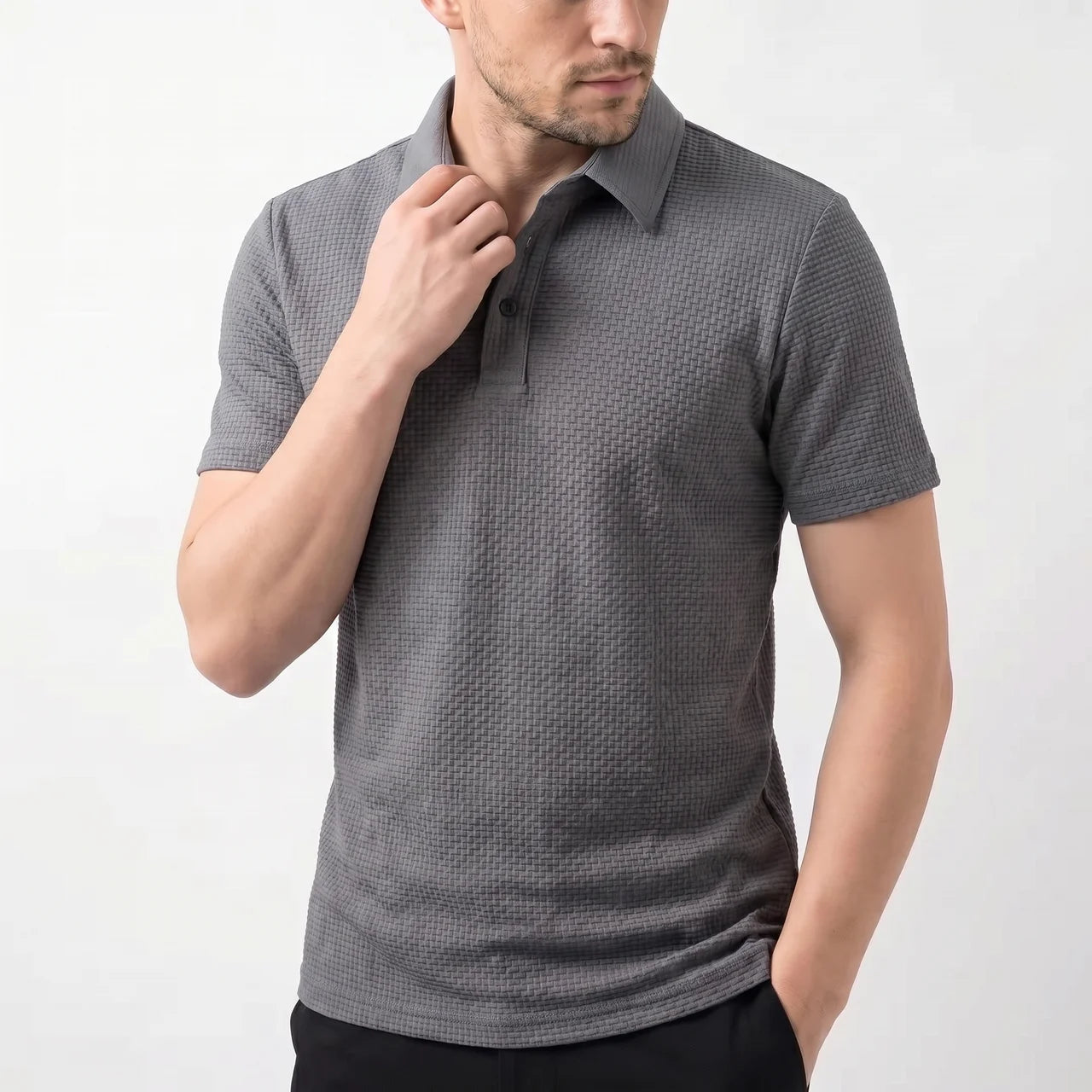 Chemise Infroissable en Soie Glacée pour Homme